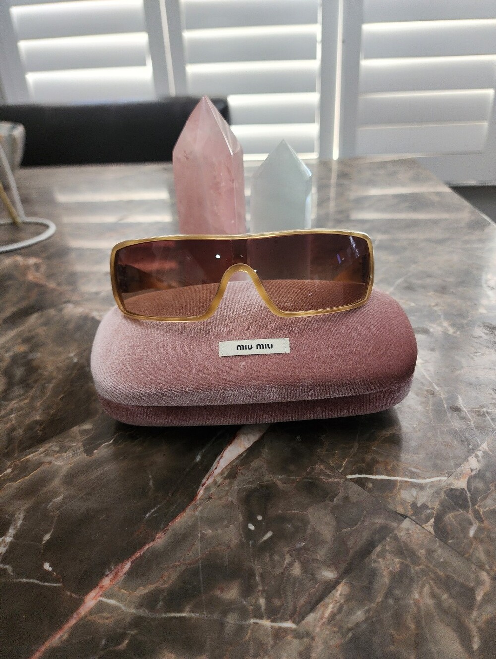 MIU MIU SMU05H Authentic Vintage Shields Gold Yellow UNISEX